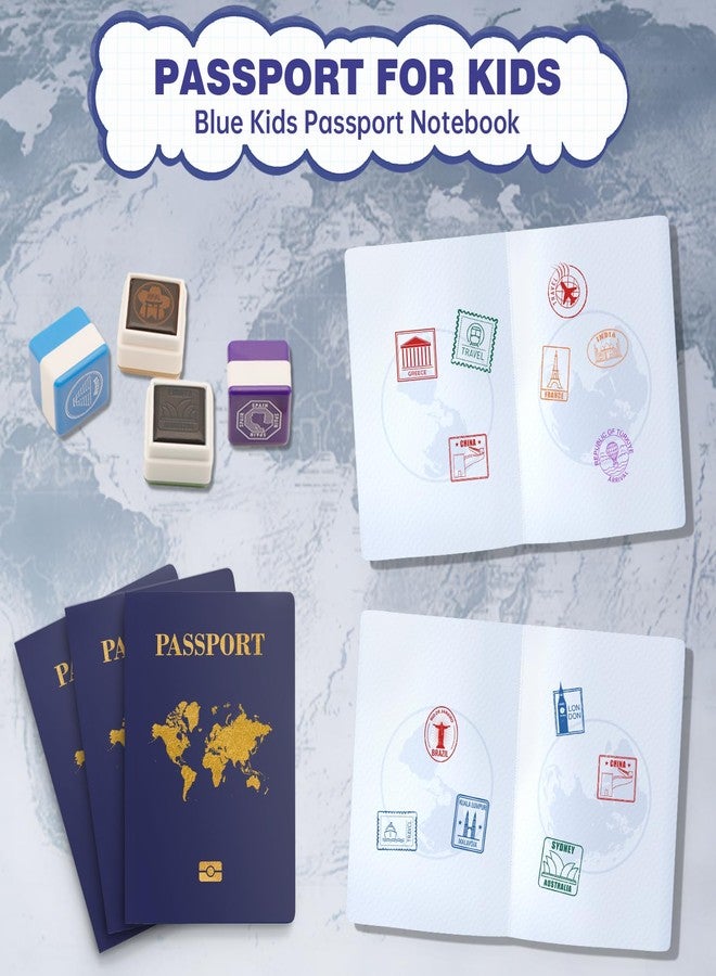 WAHXIAOSW 10 Pcs Kids Passport Book - Blank Fake Passport Notebooks for Pretend Travel, Party Supplies, School Projects, Travel-Themed Events - Image 4